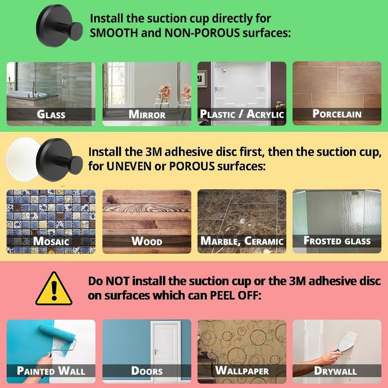 2 PCS Suction Cup Hooks for Shower,Removable Shower Towel Hooks Suction Hooks No Drill Hook for Glass Door, Mirror, Windows, Tile, Robe, Bathroom Suction Hook