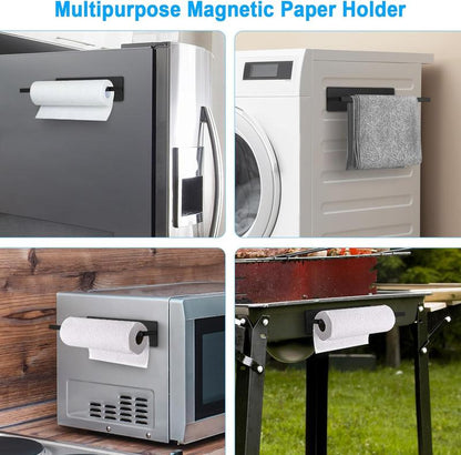 Magnetic Paper Towel Holder for Fridge, Wall Mount Organizer for Paper Towels, Rolls, Bathroom, Toilet, Pantry, RV & Kitchen Storage