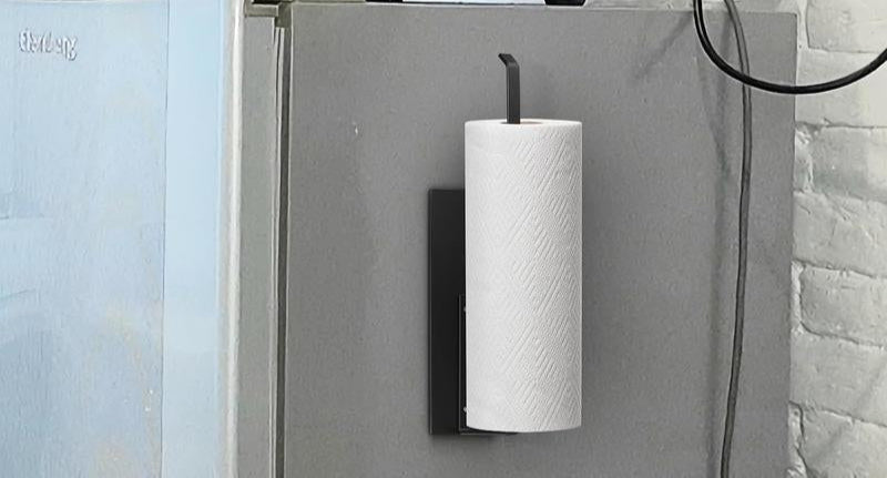 Magnetic Paper Towel Holder for Fridge, Wall Mount Organizer for Paper Towels, Rolls, Bathroom, Toilet, Pantry, RV & Kitchen Storage