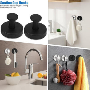 2 PCS Suction Cup Hooks for Shower,Removable Shower Towel Hooks Suction Hooks No Drill Hook for Glass Door, Mirror, Windows, Tile, Robe, Bathroom Suction Hook