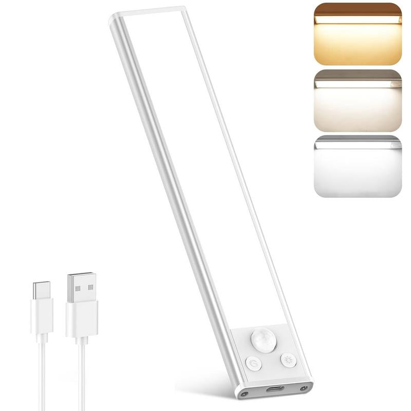 Closet Lights, 4 Pack LED Rechargeable under Cabinet Lighting Wireless, 3 Color Temps under Cabinet Lights, Dimmer Motion Sensor Light Indoor for Pantry, Kitchen, Bedroom, (3 Pcs)