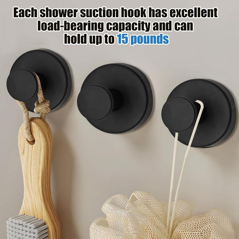 2 PCS Suction Cup Hooks for Shower,Removable Shower Towel Hooks Suction Hooks No Drill Hook for Glass Door, Mirror, Windows, Tile, Robe, Bathroom Suction Hook