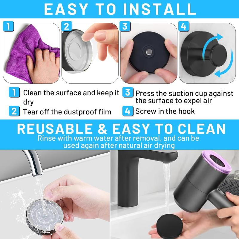 2 PCS Suction Cup Hooks for Shower,Removable Shower Towel Hooks Suction Hooks No Drill Hook for Glass Door, Mirror, Windows, Tile, Robe, Bathroom Suction Hook