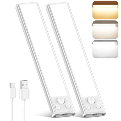 Closet Lights, 4 Pack LED Rechargeable under Cabinet Lighting Wireless, 3 Color Temps under Cabinet Lights, Dimmer Motion Sensor Light Indoor for Pantry, Kitchen, Bedroom, (3 Pcs)