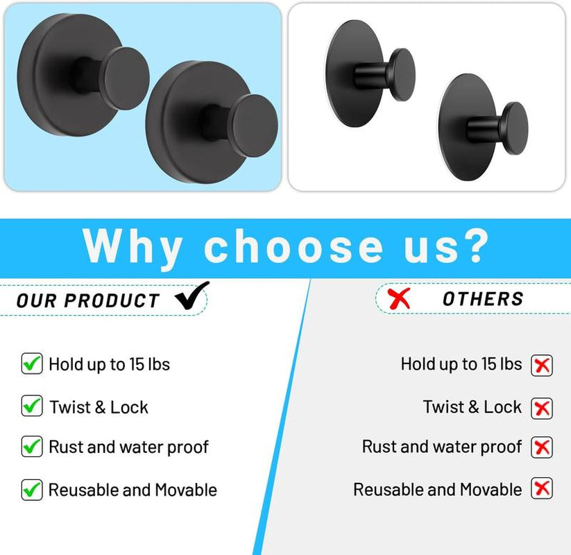 2 PCS Suction Cup Hooks for Shower,Removable Shower Towel Hooks Suction Hooks No Drill Hook for Glass Door, Mirror, Windows, Tile, Robe, Bathroom Suction Hook