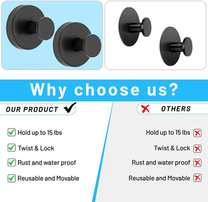 2 PCS Suction Cup Hooks for Shower,Removable Shower Towel Hooks Suction Hooks No Drill Hook for Glass Door, Mirror, Windows, Tile, Robe, Bathroom Suction Hook